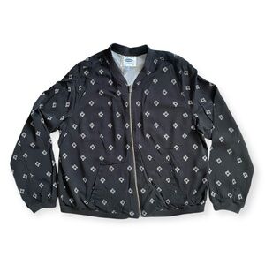 NWOT OLD NAVY Printed Black Bomber Jacket Women’s size XL